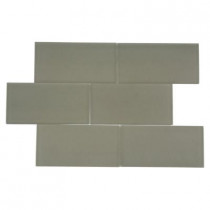Splashback Tile Contempo 3 in. x 6 in. Natural White Frosted Glass Tile-DISCONTINUED