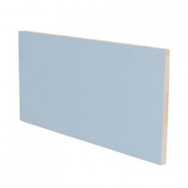 U.S. Ceramic Tile Color Collection Bright Wedgewood 3 in. x 6 in. Ceramic Surface Bullnose Wall Tile-DISCONTINUED