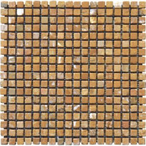 MS International Versailles Gold 12 in. x 12 in. x 10 mm Tumbled Travertine Mesh-Mounted Mosaic Tile (10 sq. ft. / case)