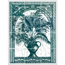6 in. x 6 in. Palm Tree Green Tiles (12-Pieces)-DISCONTINUED
