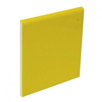 U.S. Ceramic Tile Color Collection Bright Yellow 4-1/4 in. x 4-1/4 in. Ceramic Surface Bullnose Wall Tile-DISCONTINUED