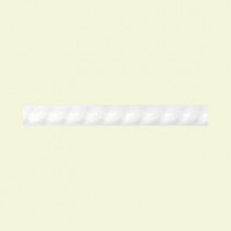 Daltile Polaris Gloss White 1/2 in. x 8 in. Glazed Ceramic Rope Accent Wall Tile