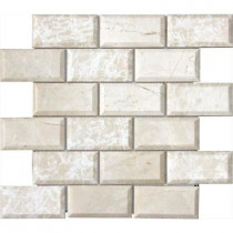 MS International Paradise Beige 12 in. x 12 in. x 10 mm Polished Beveled Marble Mesh-Mounted Mosaic Tile