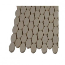 Splashback Tile Orbit White Thassos Ovals Marble Tile Sample