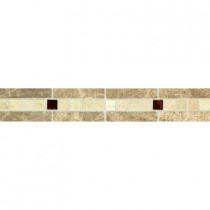 Daltile Stone Decorative Accents Copper Mystery 1-7/8 in. x 12 in. Marble and Glass Decorative Accent Wall Tile