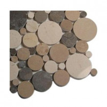 Splashback Tile Orbit Amber Circles Marble - 6 in. x 6 in. Floor and Wall Tile Sample