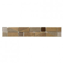 Emser Pamplona Brown 2 in. x 13 in. Listello Porcelain Floor and Wall Tile
