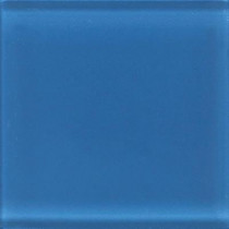 Daltile Glass Reflections 4-1/4 in. x 4-1/4 in. Ultimate Blue Glass Wall Tile (4 sq. ft. / case)-DISCONTINUED