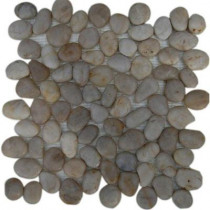 Splashback Tile Flat 3D Pebble Rock Beige Stacked 12 in. x 12 in. Marble Mosaic Floor and Wall Tile-DISCONTINUED