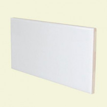 U.S. Ceramic Tile Bright White Ice 3 in. x 6 in. Ceramic Short End Surface Bullnose Wall Tile