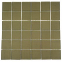 Splashback Tile 12 in. x 12 in. Contempo Cream Frosted Glass Tile-DISCONTINUED