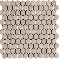 MS International Crema Marfil 12 in. x 12 in. x 10 mm Tumbled Marble Mesh-Mounted Mosaic Tile (10 sq. ft. / case)