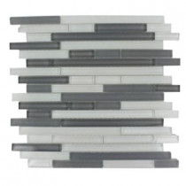 Splashback Tile Temple Midnight 12 in. x 12 in. x 8 mm Glass Mosaic Floor and Wall Tile