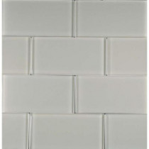 Epoch Architectural Surfaces Cloudz Stratocumulus-1433 Glass Subway Tile - 3 in. x 6 in. Tile Sample-DISCONTINUED