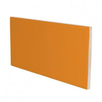 U.S. Ceramic Tile Color Collection Bright Tangerine 3 in. x 6 in. Ceramic Surface Bullnose Wall Tile-DISCONTINUED