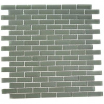 Splashback Tile Contempo Seafoam Brick 12 in. x12 in. x 8 mm Glass Floor and Wall Tile