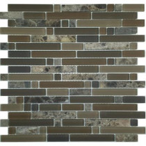 EPOCH Varietals Rioja-1651 Stone and Glass Blend Mesh Mounted Floor and Wall Tile - 2 in. x 12 in. Tile Sample