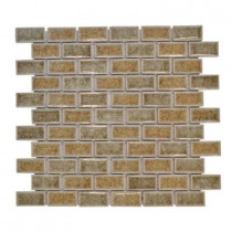 Jeffrey Court Silver Quill Crackle 12 in. x 12 in. x 8 mm Glass Mosaic Wall Tile