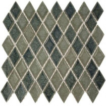 Splashback Tile Roman Selection Saint-Germain Diamond 11 in. x 11 in. Glass Floor and Wall Tile