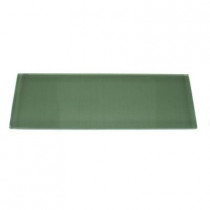 Splashback Tile Contempo Spa Green Frosted 4 in. x 12 in. x 8 mm Glass Subway Tile
