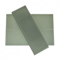 Splashback Tile Contempo Seafoam Polished 4 in. x 12 in. x 8 mm Glass Subway Tile (1 sq. ft./each)