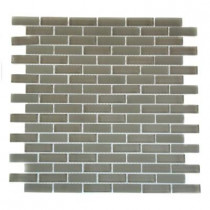 Splashback Tile 12 in. x 12 in. Contempo Natural White Brick Glass Tile-DISCONTINUED
