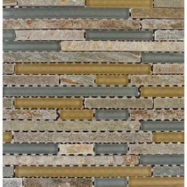 MS International Golden Fields Interlocking 12 in. x 12 in. x 8 mm Glass Stone Mesh-Mounted Mosaic Tile