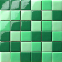 Elementz 12.5 in. x 12.5 in. Capri Tormalina Mix Glossy Glass Tile-DISCONTINUED