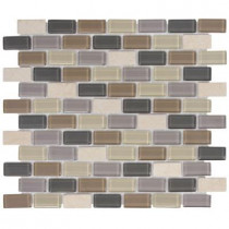 Jeffrey Court Yukon Cliff Brick 11.75 in. x 10.5 in. Glass Travertine Mosaic Wall Tile (12.6 sq. ft. / case)-DISCONTINUED