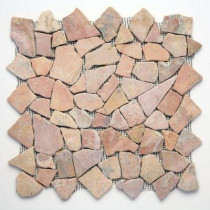 Solistone Indonesian Sumatra Red 12 in. x 12 in. x 6.35mm Natural Stone Pebble Mesh-Mounted Mosaic Tile (10 sq. ft. / case)