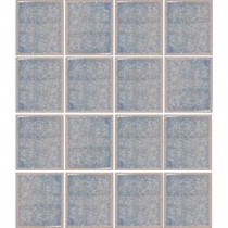 Epoch Architectural Surfaces Oceanz Arctic Blue-1726 Crackled Glass Mesh Mounted Tile - 3 in. x 3 in. Tile Sample