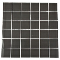 Splashback Tile Contempo Smoke Gray Polished 12 in. x 12 in. x 8 mm Glass Floor and Wall Tile