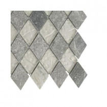 Splashback Tile Tectonic Diamond Green Quartz Slate and White Gold Glass Floor and Wall Tile - 6 in. x 6 in. Tile Sample