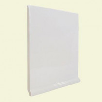 U.S. Ceramic Tile Color Collection Bright White Ice 6 in. x 6 in. Ceramic Stackable Left Cove Base Corner Wall Tile-DISCONTINUED