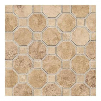 Daltile Salerno Marrone Chiaro 12 in. x 12 in. x 6 mm Ceramic Octagon Mosaic Floor and Wall Tile