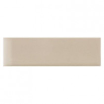 Daltile Modern Dimensions Gloss Urban Putty 2-1/8 in. x 8-1/2 in. Ceramic Bullnose Wall Tile-DISCONTINUED