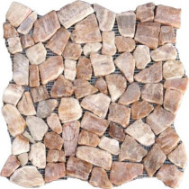 MS International Honey Flat Pebbles 16 in. x 16 in. x 10 mm Tumbled Onyx Mesh-Mounted Mosaic Tile (12.46 sq. ft. / case)