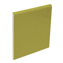 U.S. Ceramic Tile Bright Chartreuse 4-1/4 in. x 4-1/4 in. Ceramic Surface Bullnose Wall Tile-DISCONTINUED