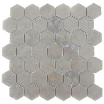 Splashback Tile Medieval Hexagon Polished 12 in. x 12 in. x 8 mm Marble Floor and Wall Tile