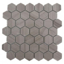 Splashback Tile Athens Grey Hexagon 12 in. x 12 in.x 8 mm Polished Marble Floor and Wall Tile