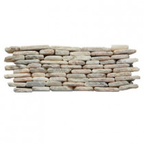 Solistone Standing Pebbles Tesserat 4 in. x 12 in. x 19.05mm Natural Stone Pebble Mesh-Mounted Mosaic Wall Tile (5 sq. ft. / case)
