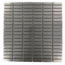 Splashback Tile Stainless Steel Stacked Pattern 12 in. x 12 in. x 8 mm Metal Mosaic Floor and Wall Tile