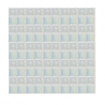 Daltile Sonterra Glass Ice White Iridescent 12 in.x12 in.x 6mm Glass Sheet Mounted Mosaic Wall Tile(10 sq.ft./case)-DISCONTINUED