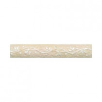 Daltile Brancacci Windrift Beige 2 in. x 12 in. Ceramic Arched Floral Deco Accent Wall Tile