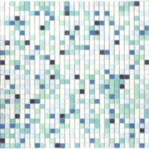 Elementz 12.8 in. x 12.8 in. Venice Emerald Mix Frosted Glass Tile-DISCONTINUED