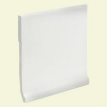 U.S. Ceramic Tile Color Collection Bright White Ice 4-1/4 in. x 4-1/4 in. Ceramic Stackable Cove Base Wall Tile