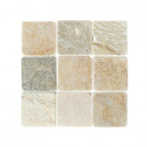 Daltile Travertine Autumn Mist 4 in. x 4 in. Slate Floor and Wall Tile (6 sq. ft. / case)