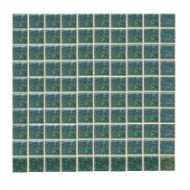 Daltile Sonterra Glass Emerald Iridescent 12 in.x12 in.x6mm Glass Sheet Mounted Mosaic Wall Tile(10 sq.ft./case)-DISCONTINUED