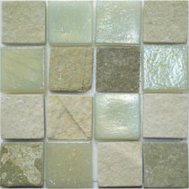 Studio E Edgewater Stone Steps Glass and Slate Mosaic & Wall Tile - 5 in. x 5 in. Tile Sample-DISCONTINUED