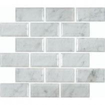 MS International Greecian White 12 in. x 12 in. Polished Beveled Marble Mesh-Mounted Mosaic Floor and Wall Tile